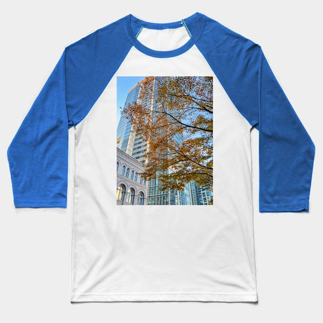 Fall in City Baseball T-Shirt by jvnimages